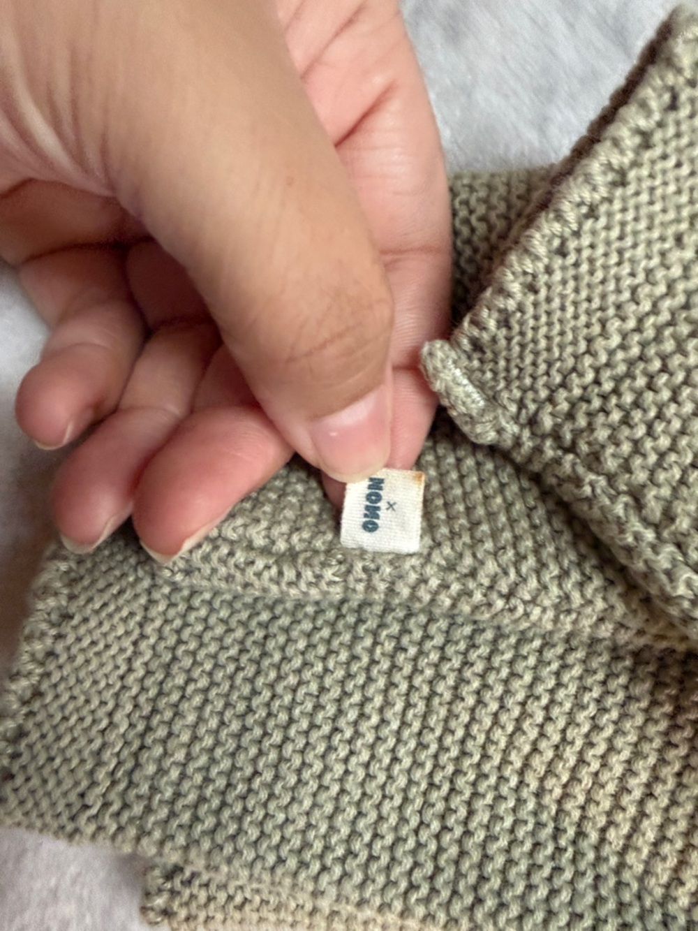 Petite maison x NONO Kids Knit Cardigan Sweater in Sage Green - Picture 4 of 5